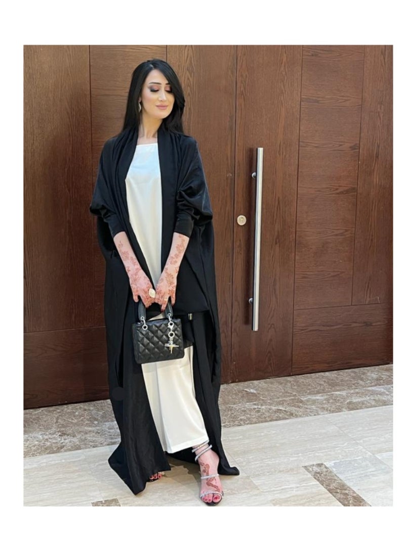 **عباية نسائية كشميرية من حرير أرماديلو مع شيلا إندونيسية بتشطيب ديجيداتي